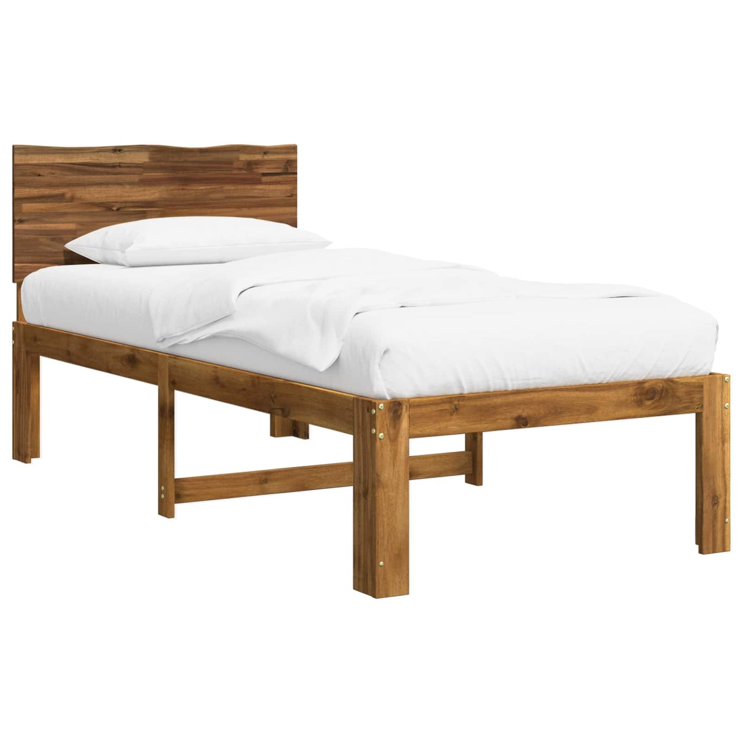 vidaXL Single Bed Frame with Headboard ROSTOCK Natural 90 x 200 cm