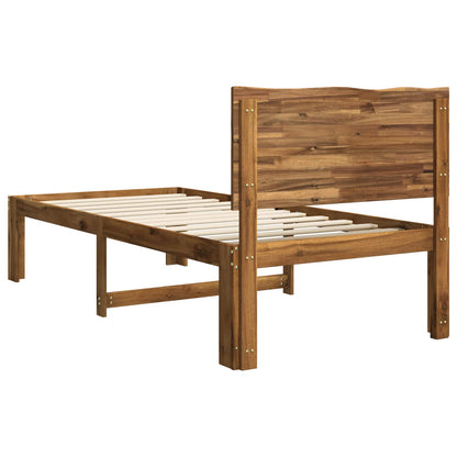 vidaXL Single Bed Frame with Headboard ROSTOCK Natural 90 x 200 cm