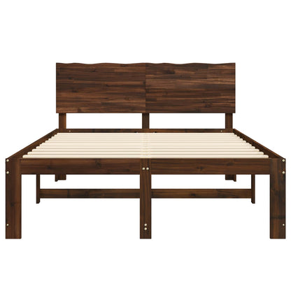 vidaXL Double Bed Frame with Headboard ROSTOCK Dark Brown 120 x 200 cm