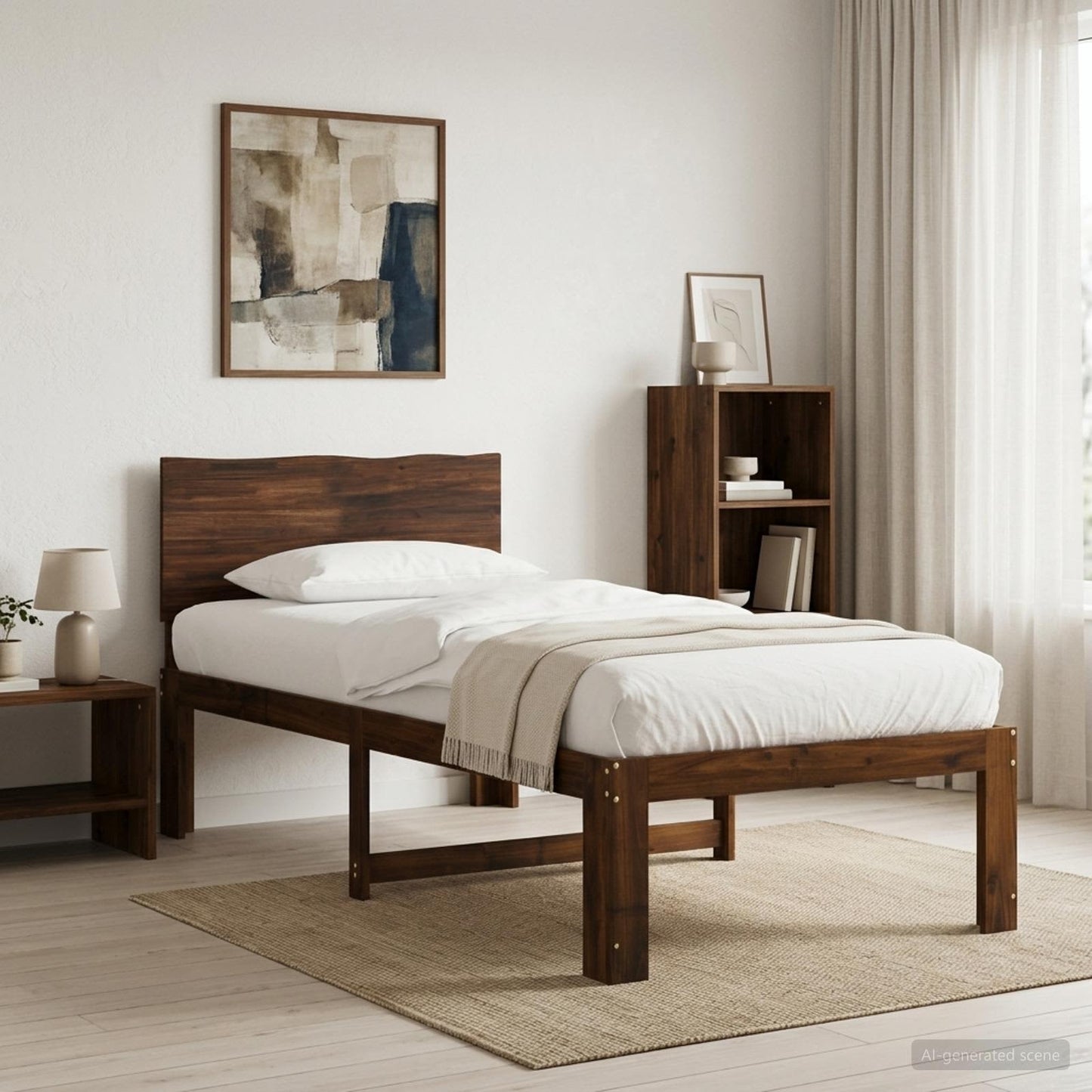 vidaXL Single Bed Frame with Headboard ROSTOCK Dark Brown 75 x 190 cm