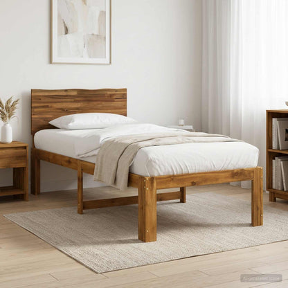 vidaXL Single Bed Frame with Headboard ROSTOCK Natural 75 x 190 cm
