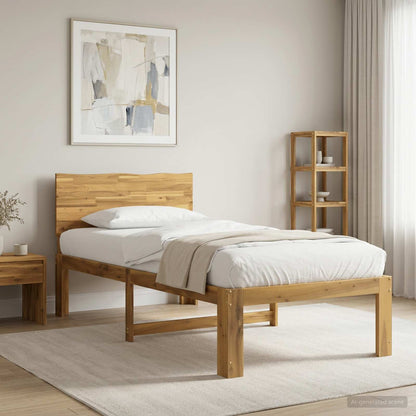 vidaXL Single Bed Frame with Headboard ROSTOCK White 75 x 190 cm