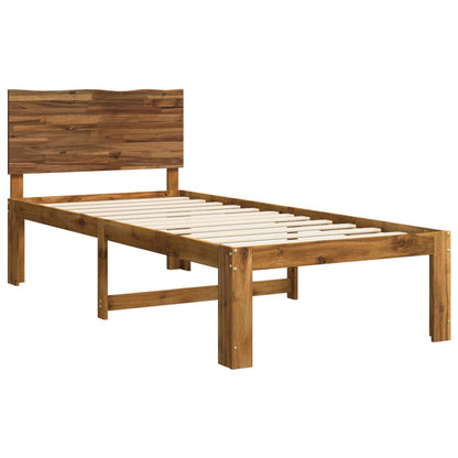 vidaXL Single Bed Frame with Headboard ROSTOCK Natural 90 x 190 cm