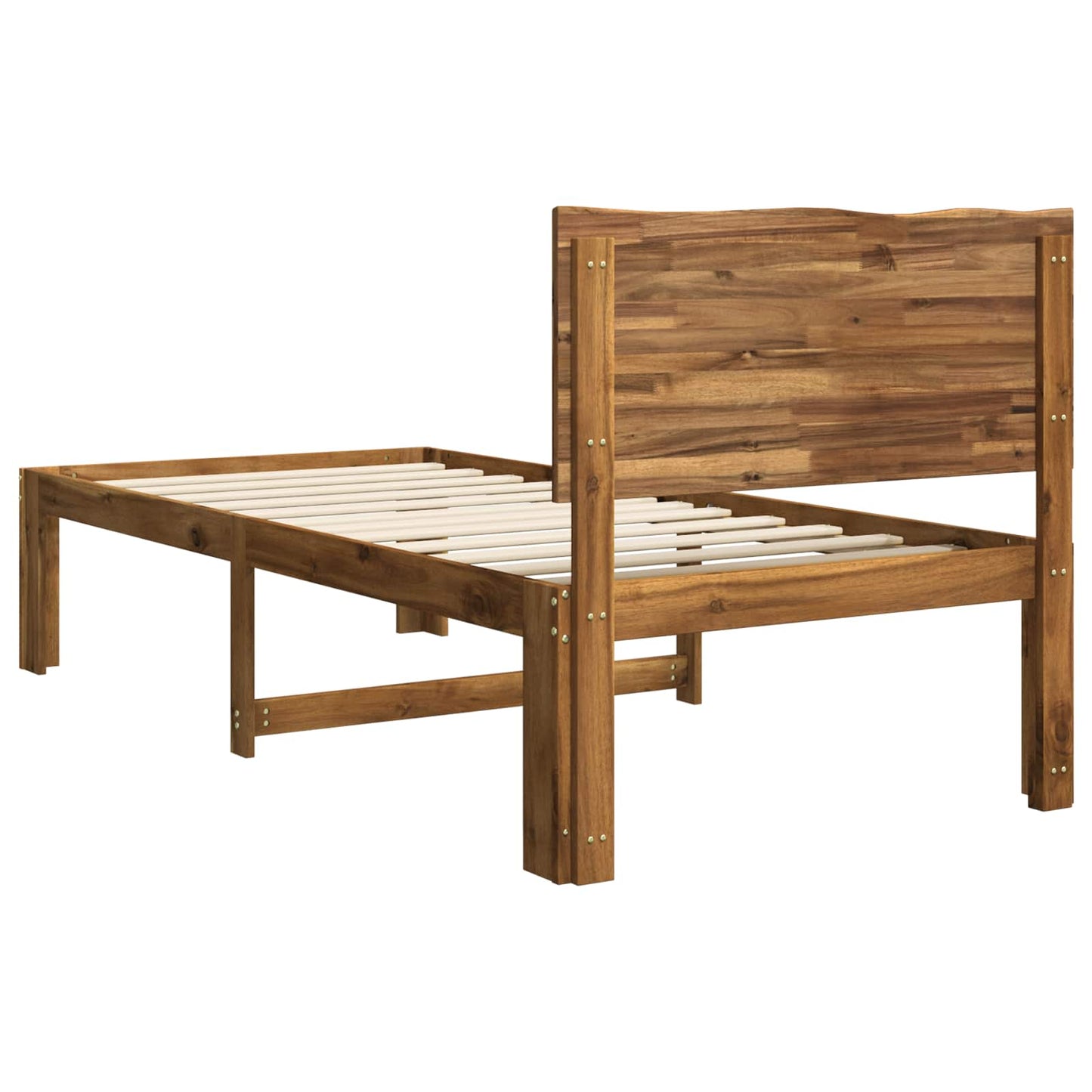 vidaXL Single Bed Frame with Headboard ROSTOCK Natural 90 x 190 cm