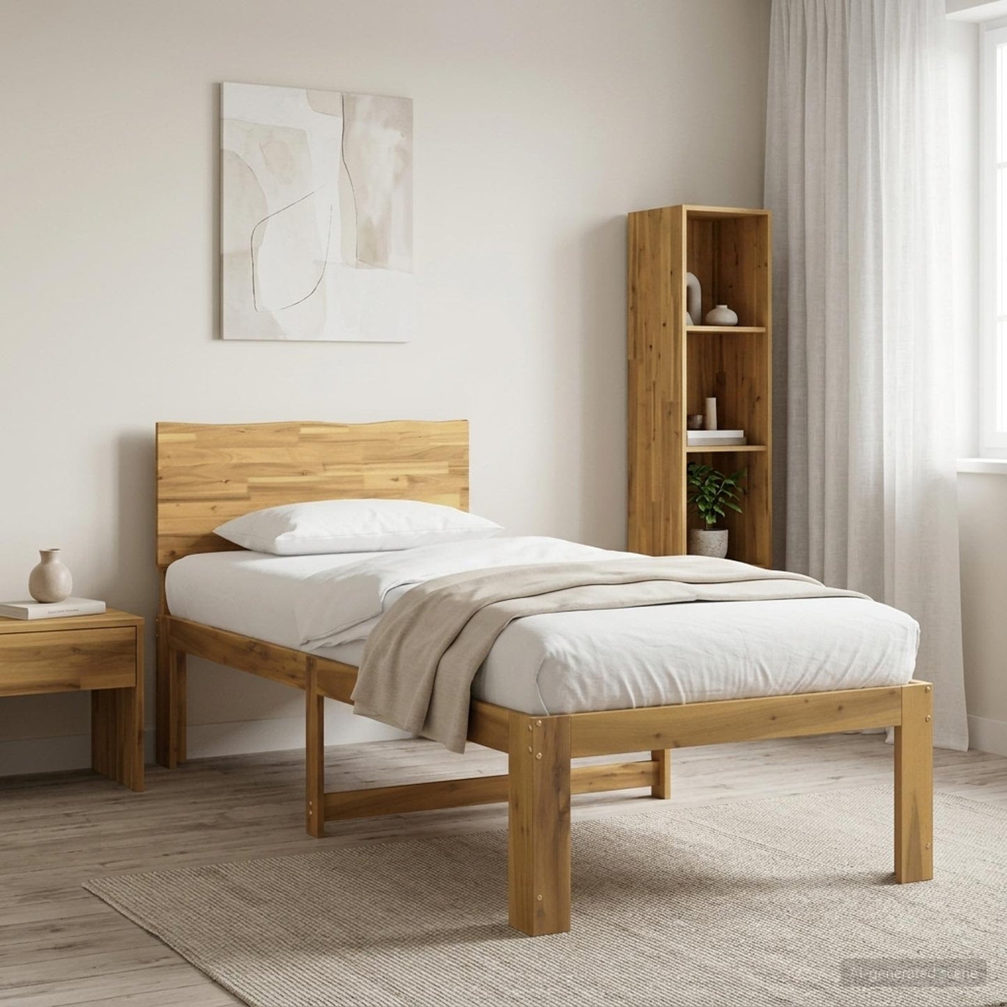 vidaXL Single Bed Frame with Headboard ROSTOCK White 90 x 190 cm