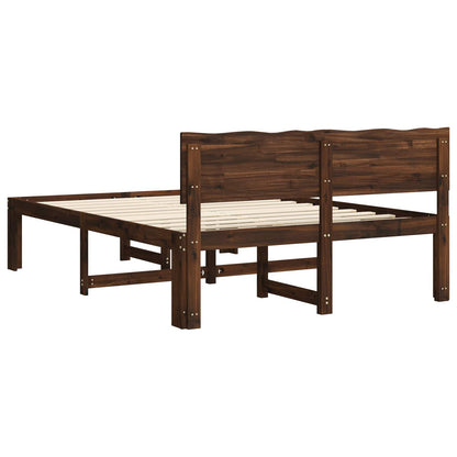 vidaXL Double Bed Frame with Headboard ROSTOCK Dark Brown 120 x 190 cm
