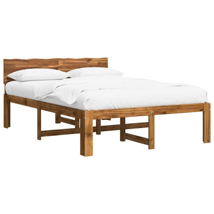 vidaXL Double Bed Frame with Headboard ROSTOCK Natural 120 x 190 cm