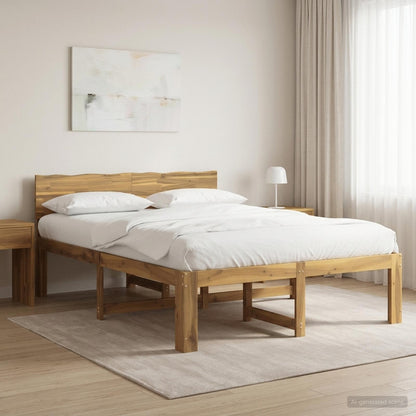 vidaXL Double Bed Frame with Headboard ROSTOCK White 120 x 190 cm