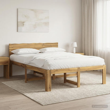 vidaXL Double Bed Frame with Headboard ROSTOCK White 135 x 190 cm