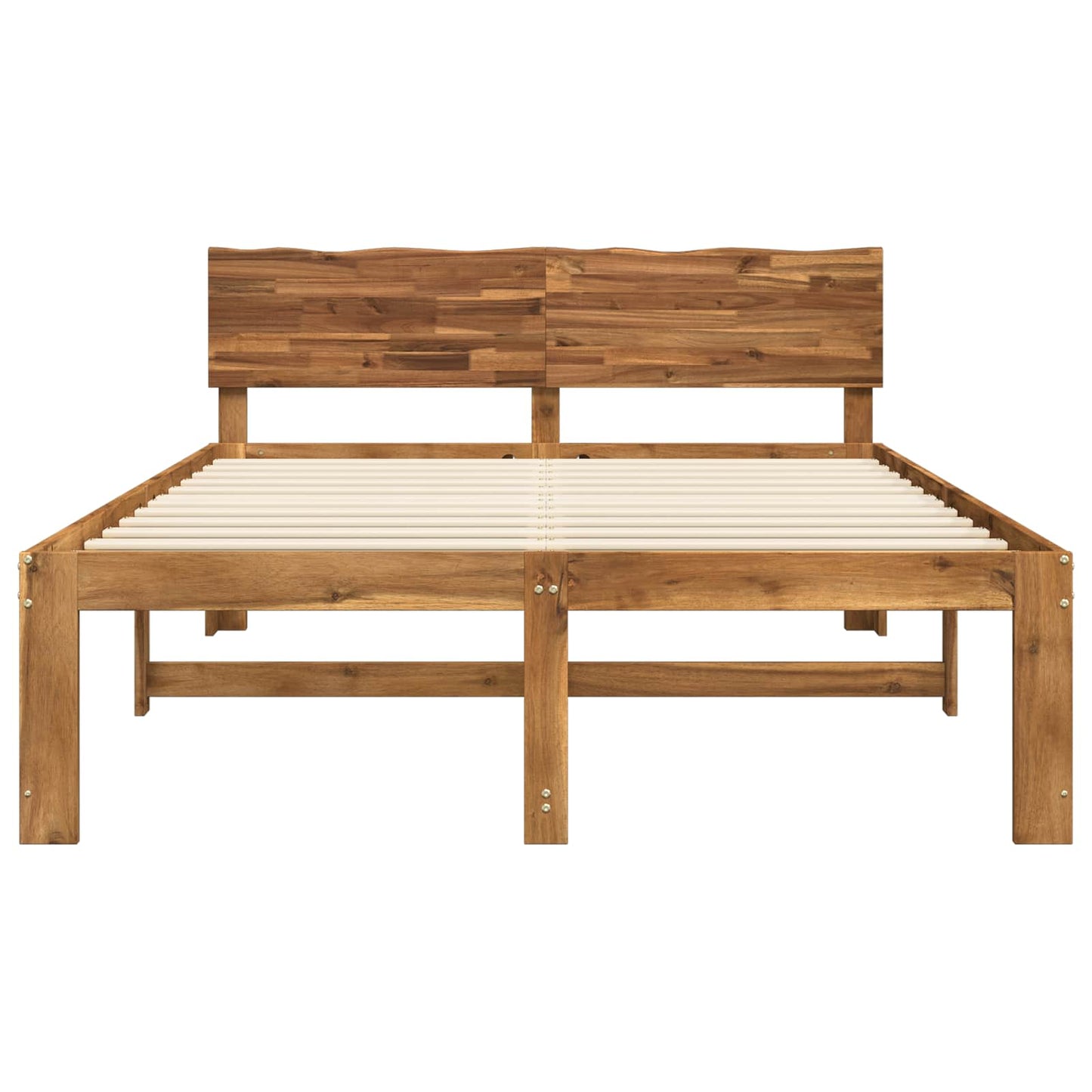 vidaXL Double Bed Frame with Headboard ROSTOCK Natural 140 x 190 cm