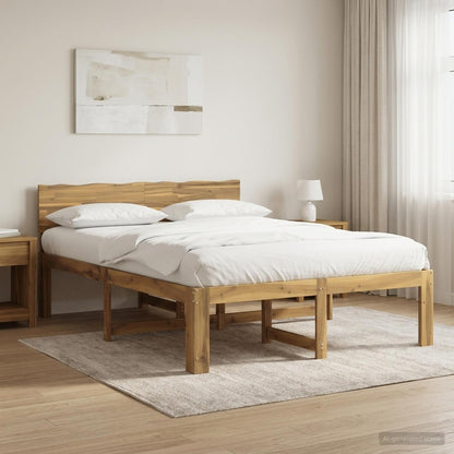vidaXL Double Bed Frame with Headboard ROSTOCK White 140 x 190 cm