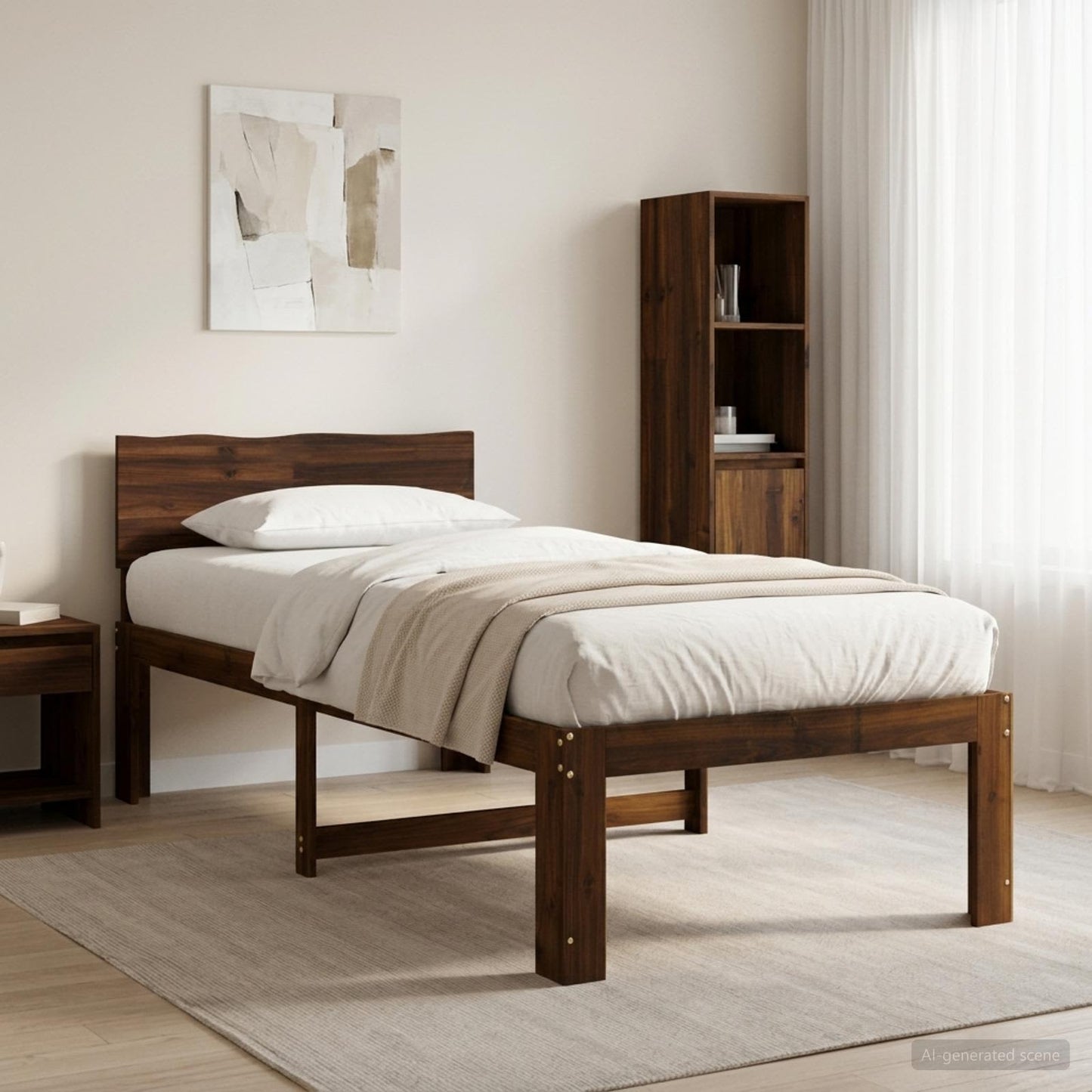 vidaXL Single Bed Frame with Headboard ROSTOCK Dark Brown 80 x 200 cm
