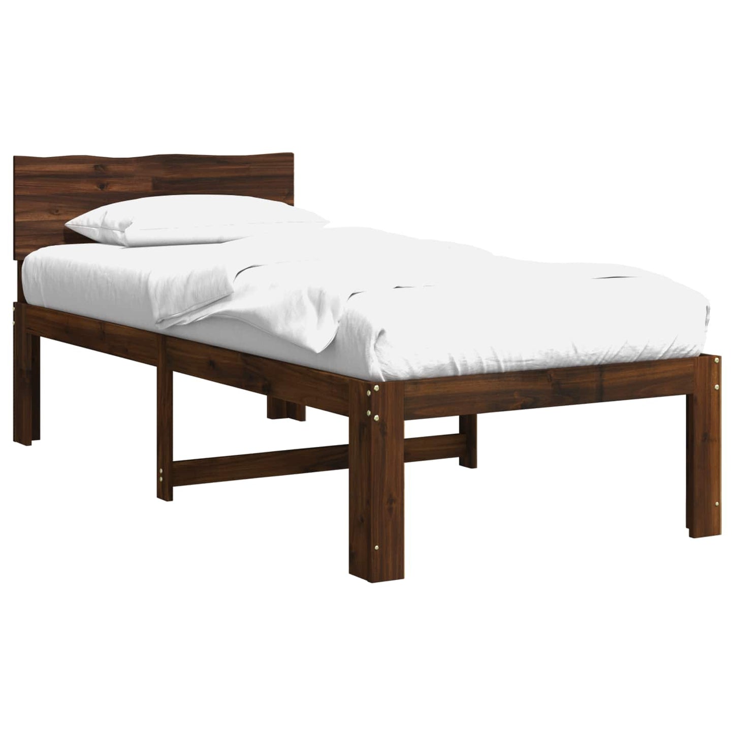 vidaXL Single Bed Frame with Headboard ROSTOCK Dark Brown 80 x 200 cm