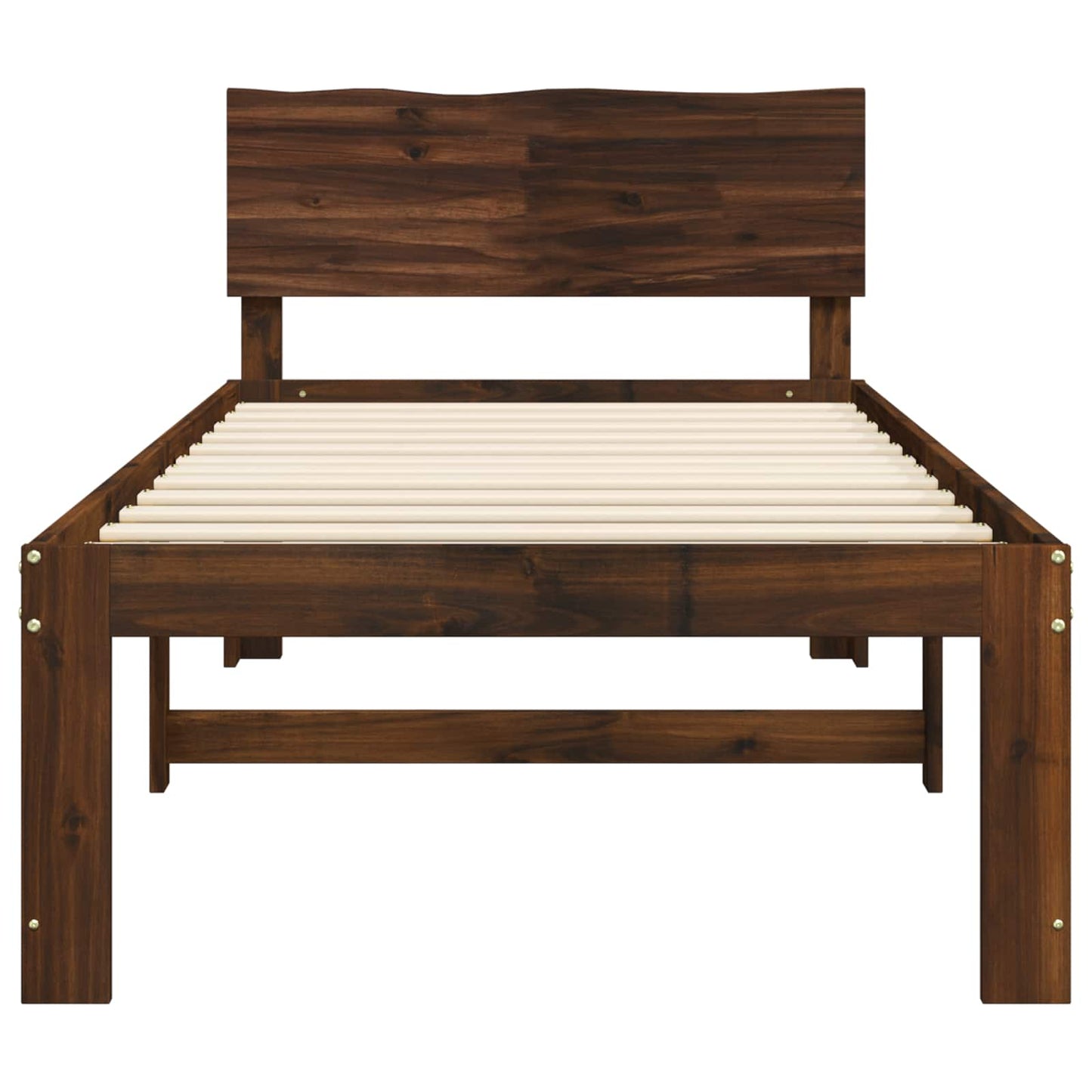 vidaXL Single Bed Frame with Headboard ROSTOCK Dark Brown 80 x 200 cm