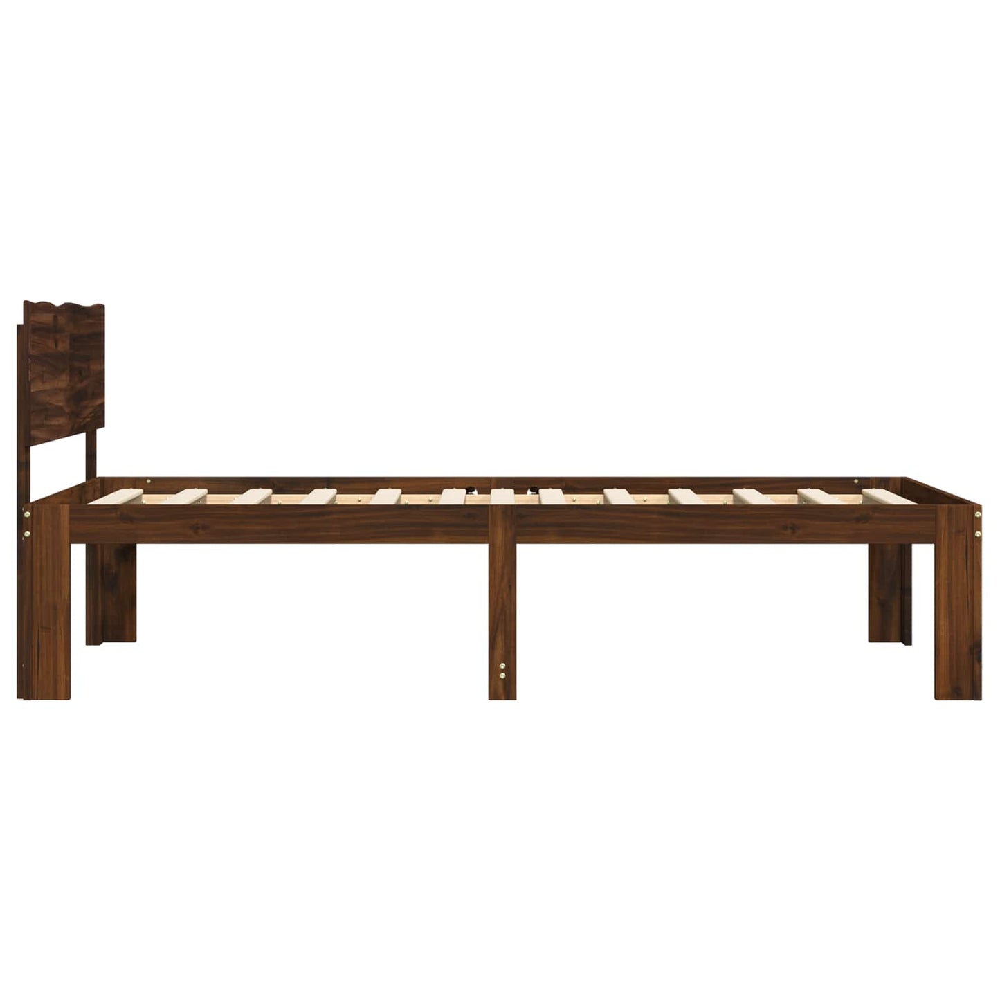 vidaXL Single Bed Frame with Headboard ROSTOCK Dark Brown 80 x 200 cm