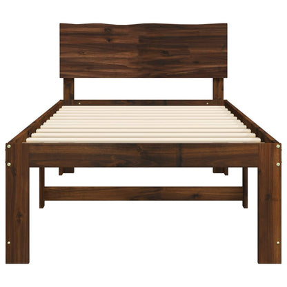 vidaXL Single Bed Frame with Headboard ROSTOCK Dark Brown 90 x 200 cm