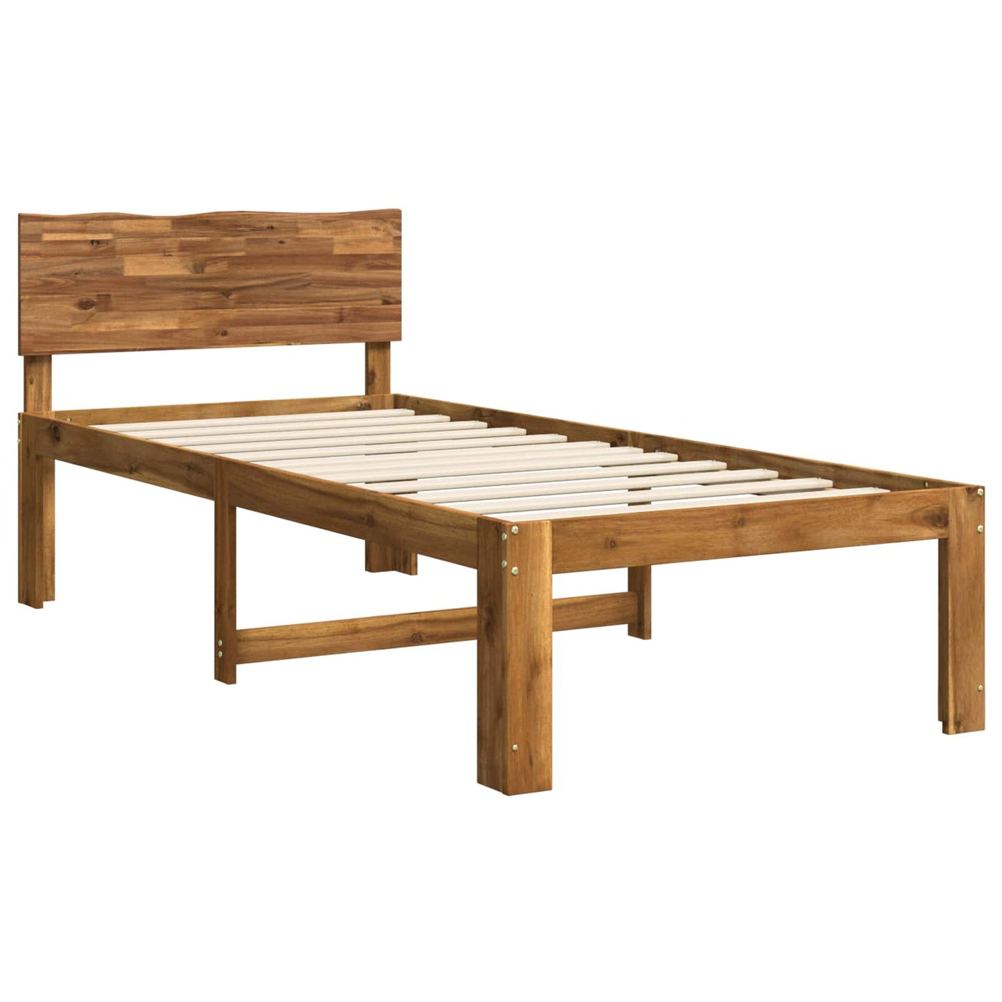 vidaXL Single Bed Frame with Headboard ROSTOCK Natural 90 x 200 cm