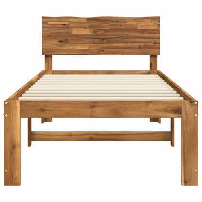 vidaXL Single Bed Frame with Headboard ROSTOCK Natural 90 x 200 cm