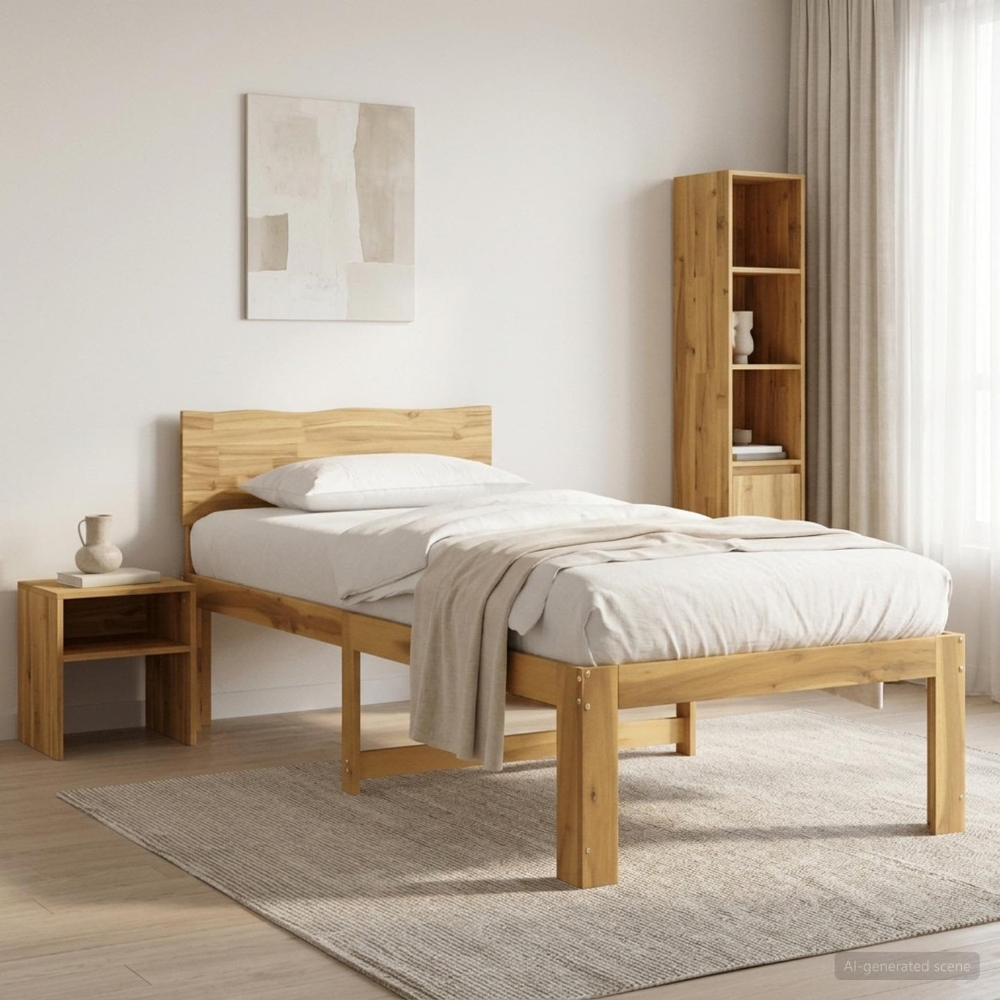 vidaXL Single Bed Frame with Headboard ROSTOCK White 90 x 200 cm