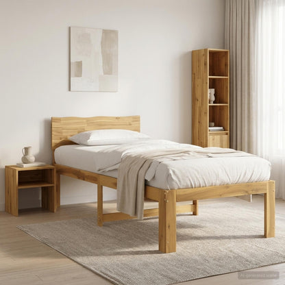 vidaXL Single Bed Frame with Headboard ROSTOCK White 90 x 200 cm