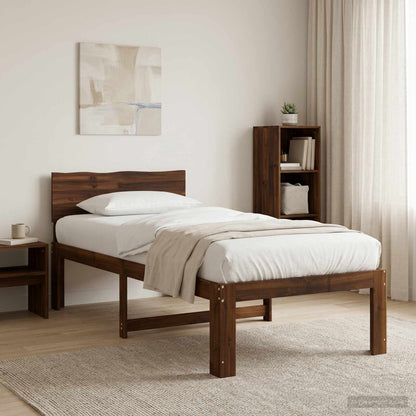 vidaXL Single Bed Frame with Headboard ROSTOCK Dark Brown 100 x 200 cm