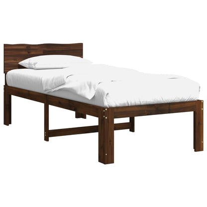 vidaXL Single Bed Frame with Headboard ROSTOCK Dark Brown 100 x 200 cm