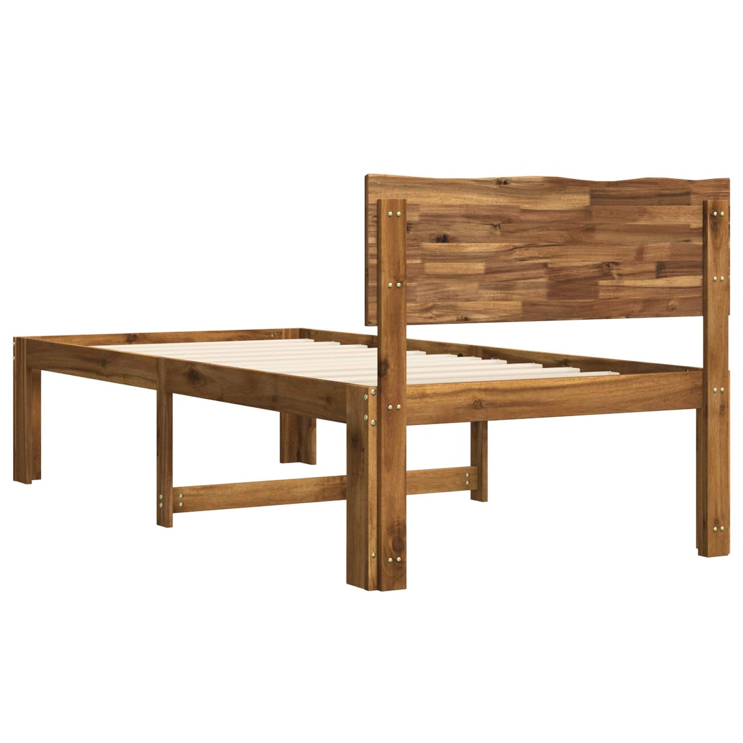 vidaXL Single Bed Frame with Headboard ROSTOCK Natural 100 x 200 cm