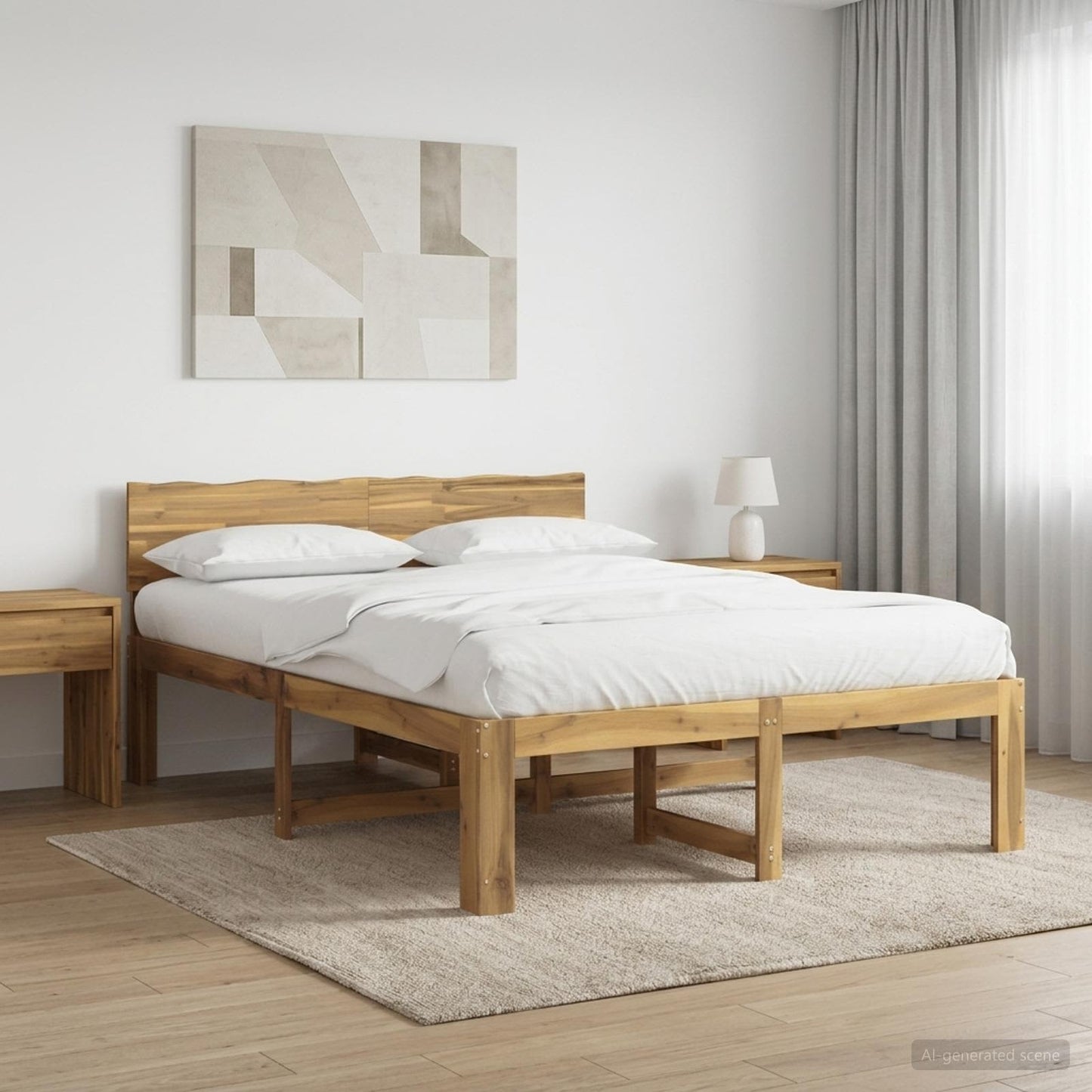 vidaXL Double Bed Frame with Headboard ROSTOCK White 120 x 200 cm
