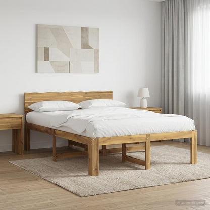 vidaXL Double Bed Frame with Headboard ROSTOCK White 120 x 200 cm