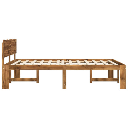 vidaXL Double Bed Frame with Headboard ROSTOCK Natural 140 x 200 cm
