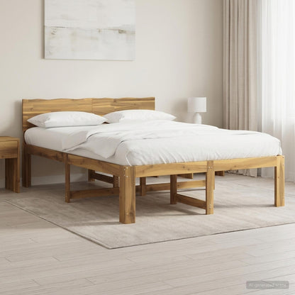 vidaXL Double Bed Frame with Headboard ROSTOCK White 140 x 200 cm