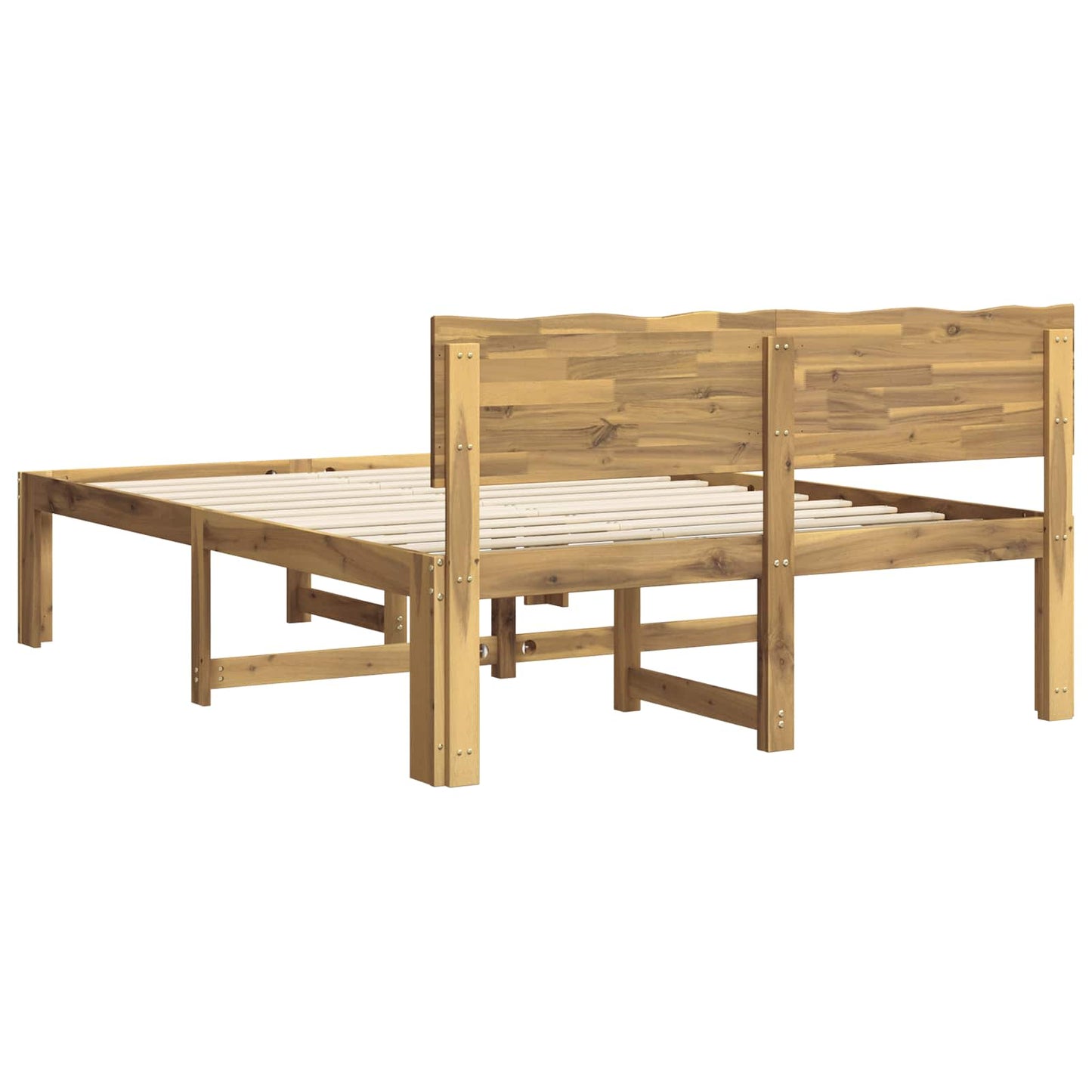 vidaXL Double Bed Frame with Headboard ROSTOCK White 140 x 200 cm