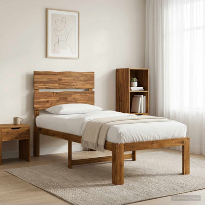 vidaXL Single Bed Frame with Headboard ROSTOCK Natural 75 x 190 cm