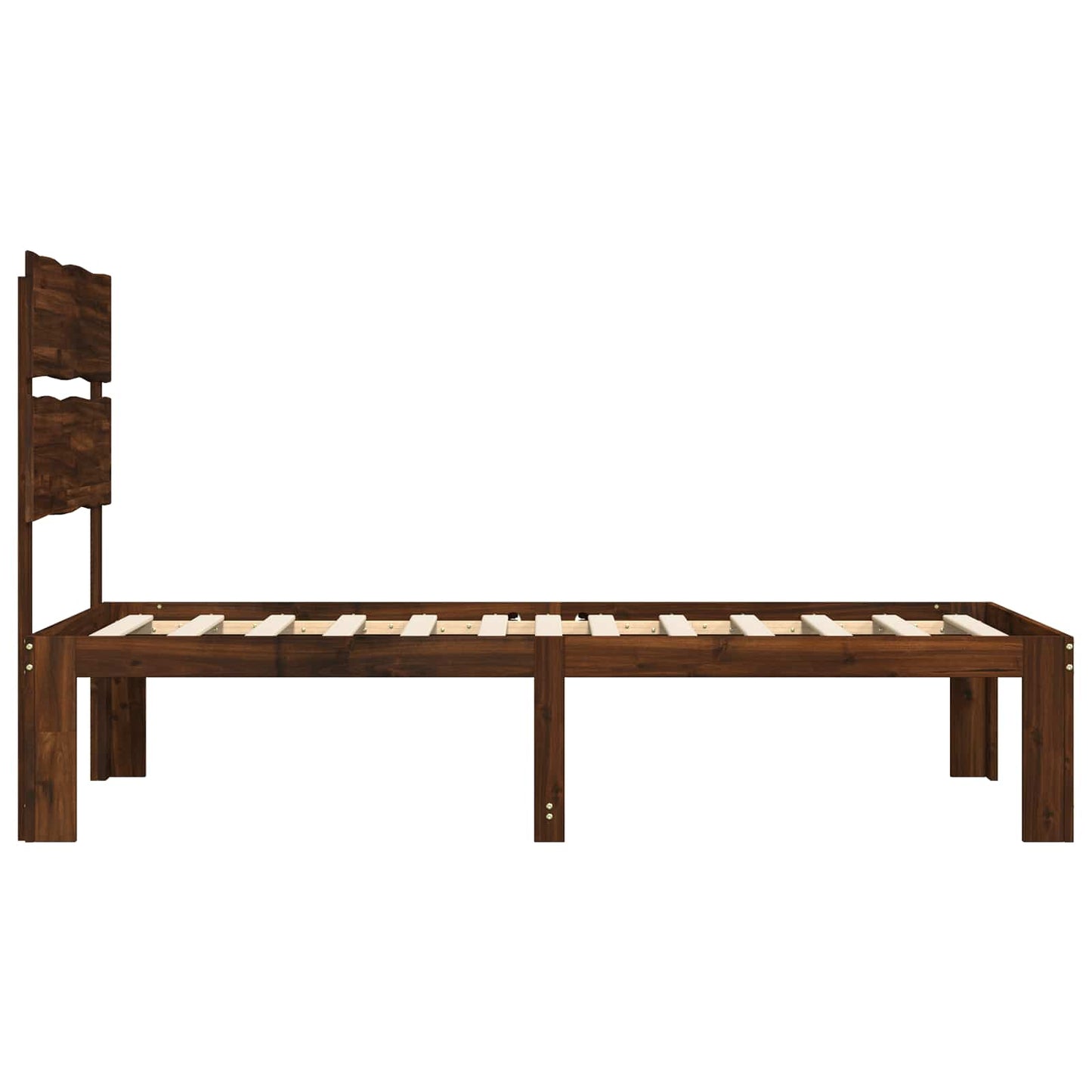 vidaXL Single Bed Frame with Headboard ROSTOCK Dark Brown 90 x 190 cm