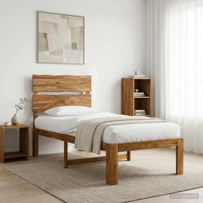 vidaXL Single Bed Frame with Headboard ROSTOCK Natural 90 x 190 cm