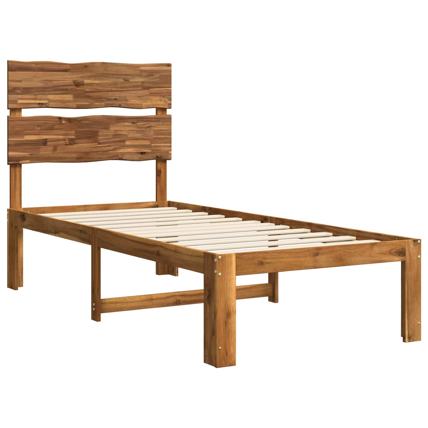 vidaXL Single Bed Frame with Headboard ROSTOCK Natural 90 x 190 cm