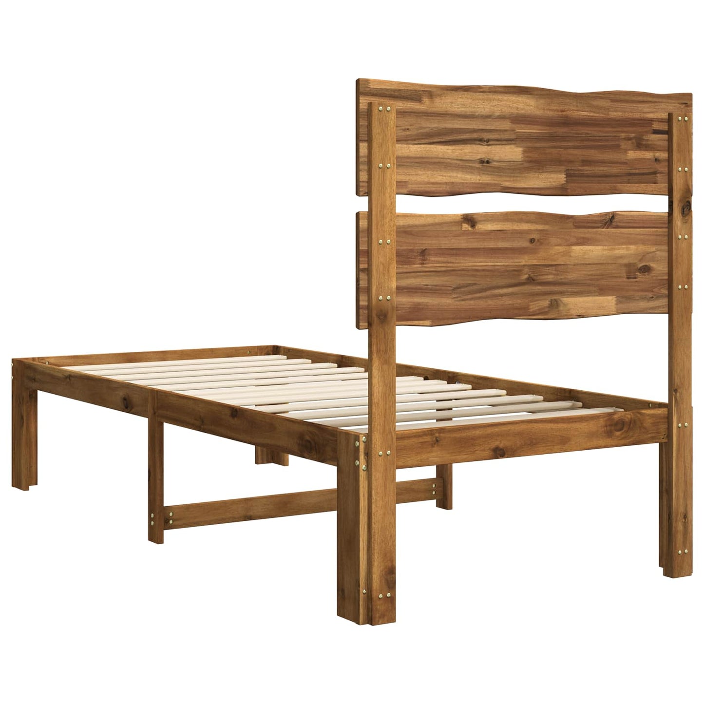 vidaXL Single Bed Frame with Headboard ROSTOCK Natural 90 x 190 cm
