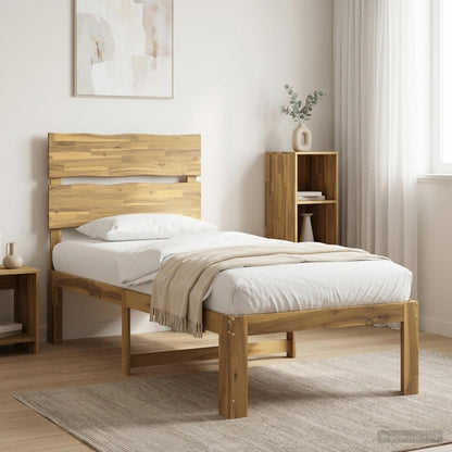 vidaXL Single Bed Frame with Headboard ROSTOCK White 90 x 190 cm