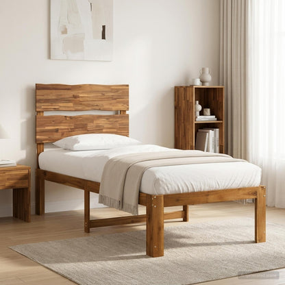 vidaXL Single Bed Frame with Headboard ROSTOCK Natural 90 x 200 cm