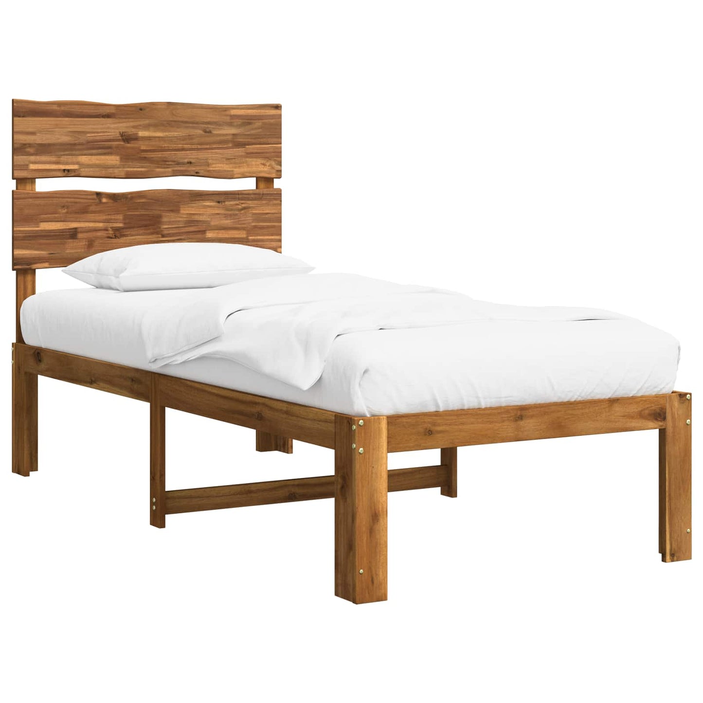 vidaXL Single Bed Frame with Headboard ROSTOCK Natural 90 x 200 cm