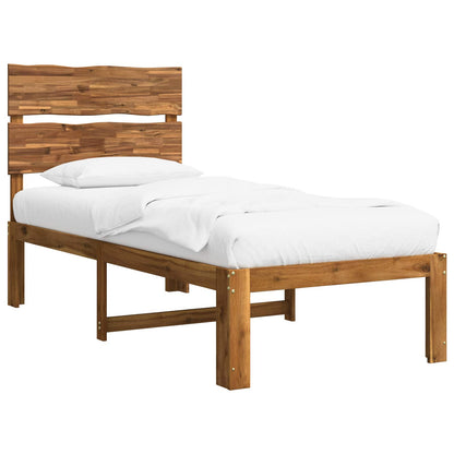 vidaXL Single Bed Frame with Headboard ROSTOCK Natural 90 x 200 cm
