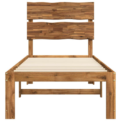 vidaXL Single Bed Frame with Headboard ROSTOCK Natural 90 x 200 cm