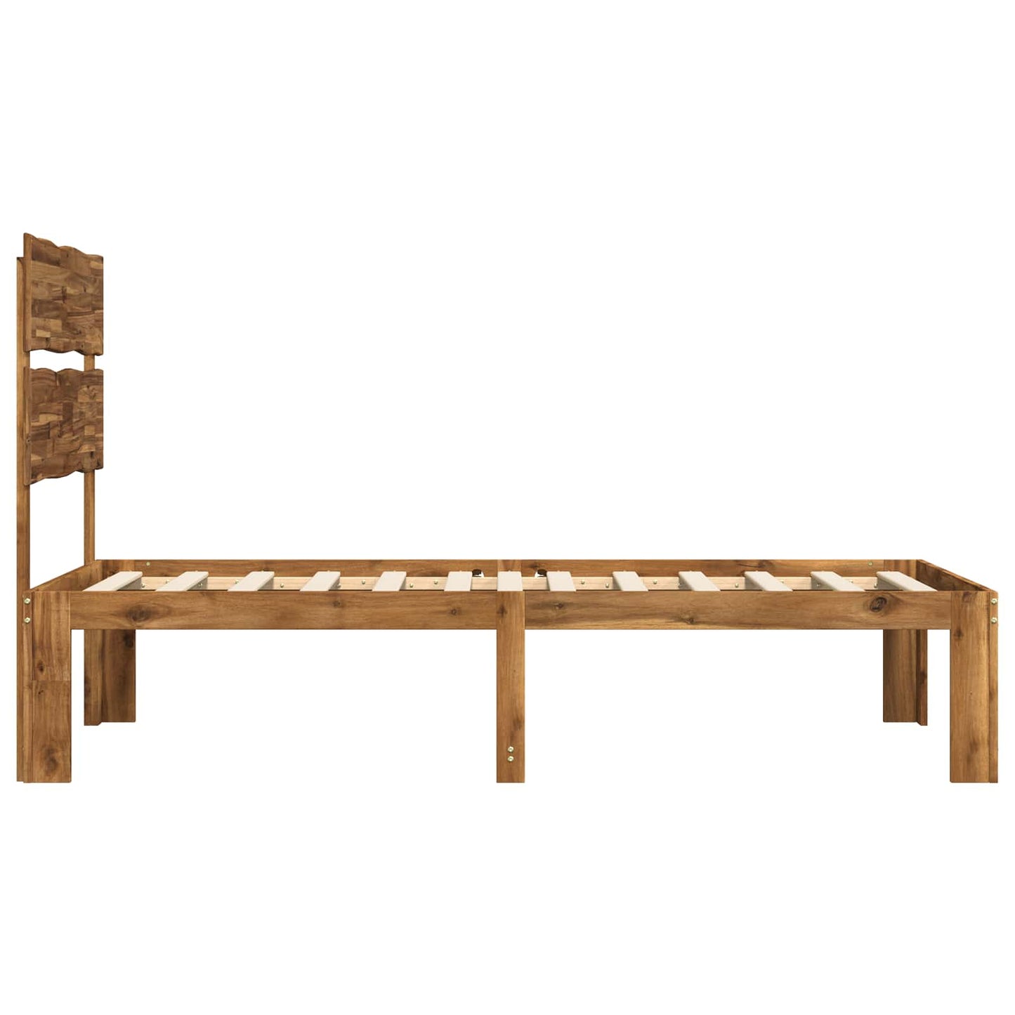 vidaXL Single Bed Frame with Headboard ROSTOCK Natural 90 x 200 cm