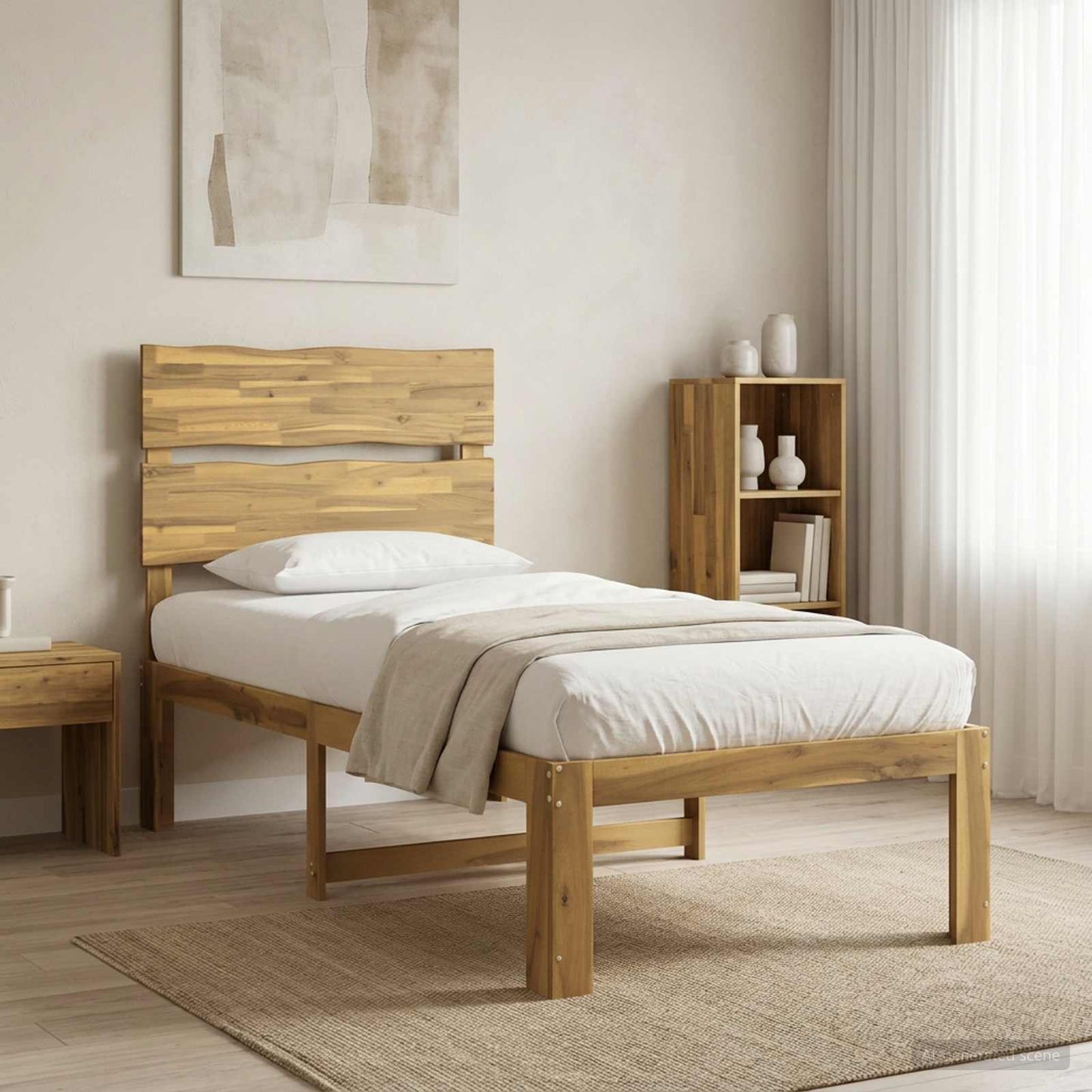 vidaXL Single Bed Frame with Headboard ROSTOCK White 90 x 200 cm