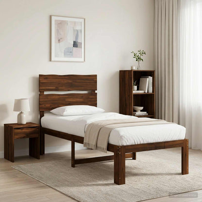 vidaXL Single Bed Frame with Headboard ROSTOCK Dark Brown 100 x 200 cm