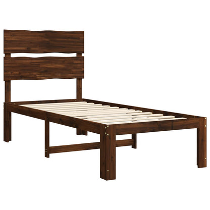 vidaXL Single Bed Frame with Headboard ROSTOCK Dark Brown 100 x 200 cm