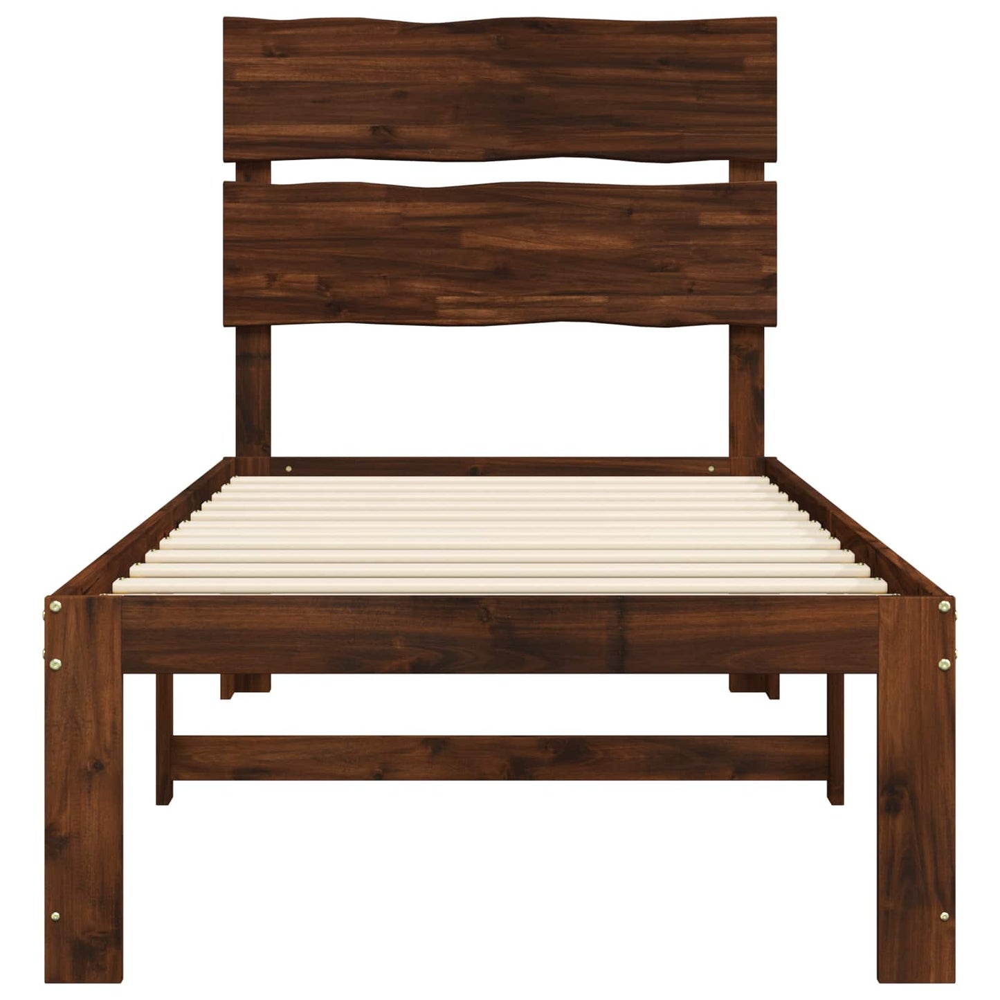 vidaXL Single Bed Frame with Headboard ROSTOCK Dark Brown 100 x 200 cm