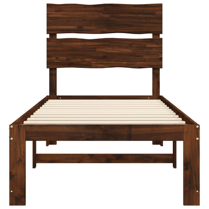 vidaXL Single Bed Frame with Headboard ROSTOCK Dark Brown 100 x 200 cm