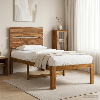 vidaXL Single Bed Frame with Headboard ROSTOCK Natural 100 x 200 cm