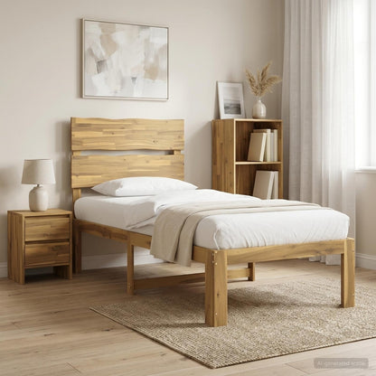 vidaXL Single Bed Frame with Headboard ROSTOCK White 100 x 200 cm